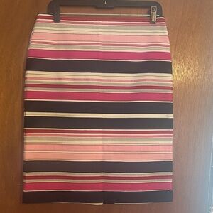 Talbots Elegant Striped Pencil Skirt in Pink and Black size 6